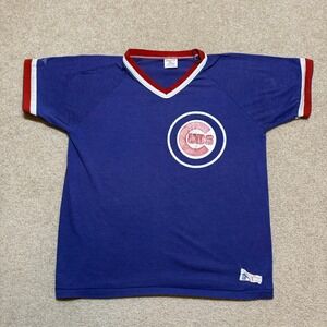 Vtg Chicago Cubs Shirt Mens Medium Blue MLB Baseball Rawlings USA 70s 80s